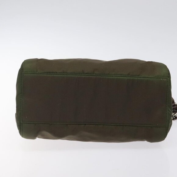PRADA Chain Shoulder Bag Nylon Khaki Auth - Picture 8 of 16